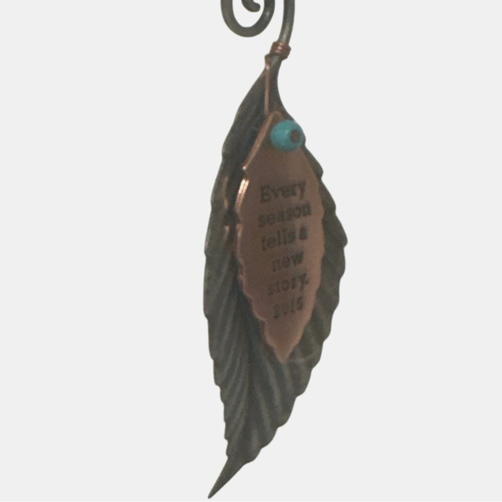 Hallmark Keepsake A New Season Ornament Leaf-Shaped Metal Copper Accent 2015 - Picture 4 of 7